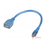 山泽（SAMZHE） OTG-020B USB2.0高速数据线 AF/MICRO 透明蓝直头0.2M