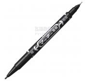 斑马Zebra极细记号笔MO-120-MC油性记号笔（小双头记号笔）速干耐水记号笔1支装 黑色