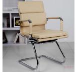 弓形办公椅 会议椅 矮背职员椅 黑色员工椅 皮椅 D_9155-1 米色