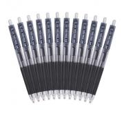 晨光（M&G） 精英E01中性笔按动子弹头签字笔水性笔学生0.5mm12支黑色 AGP89703 